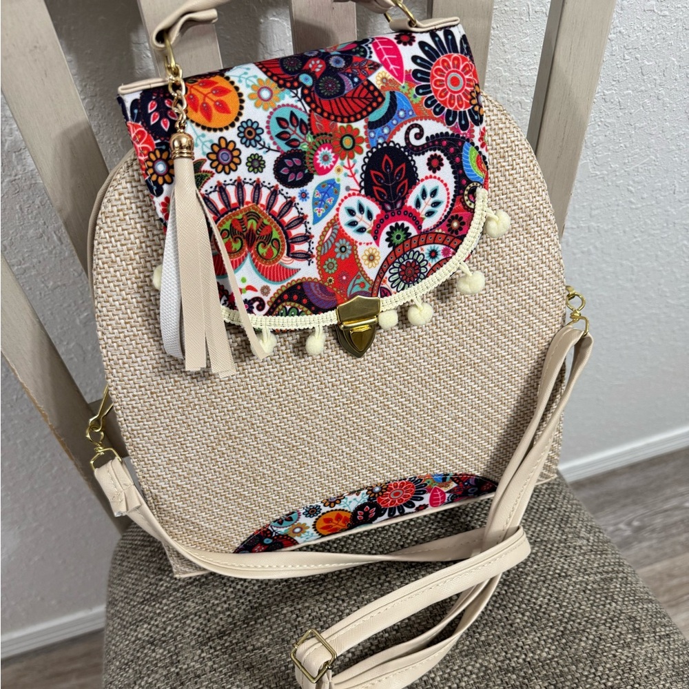 Handmade Purse with Tassel and adjustable strap